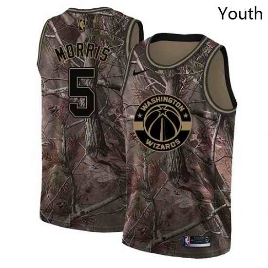 Youth Nike Washington Wizards 5 Markieff Morris Swingman Camo Realtree Collection NBA Jersey
